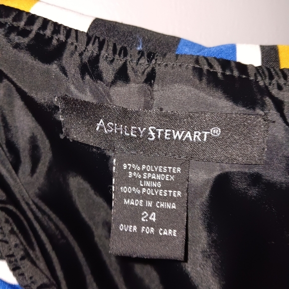 Ashley stewart women's stripped blazer dress size 24 yellow and blue - Picture 5 of 6